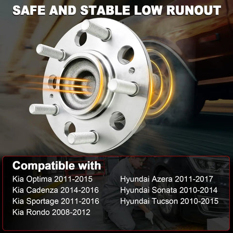 Product image of Pair Rear Wheel Bearing Hub Assembly Direct Fit For Optima 2011 2015 Cadenza 2011 2016 Sportage 2011 2016 Rondo