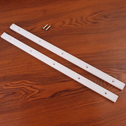 Pro Grade 2 Pack Crosscut Sled For Table Saw With Premium UHMW Miter Bar Runners 17 Inches Long Three Quarters Inch By Three Eighths Inch Pre Drilled Holes And Screws Ideal For U Tracks Router Table Bandsaw Coping Sled MGJ 105W on wooden surface with included screws visible