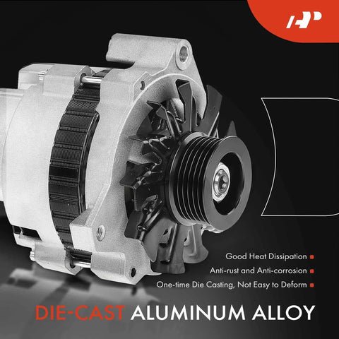 Replacement 12V 105Amp Alternator For Chevrolet Camaro 1987-1992 S10 1992-1993 Lumina LLV GMC Sonoma Die-Cast Aluminum Alloy
