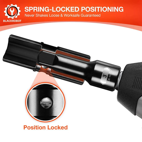 Dual End Flip 21mm 22mm Impact Lug Nut Socket Set For One Half Inch Drive demonstrating spring-locked positioning feature