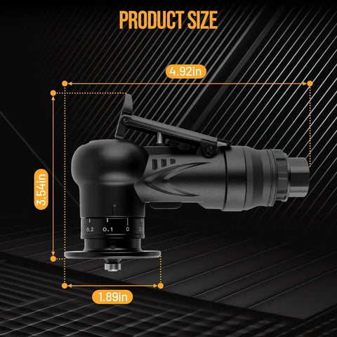 Side view showing dimensions of Pneumatic Chamfering Tool With 6 C Angle And 6 R Angle Blades For 45 Degree Bevels And Radius Edges Upgrade