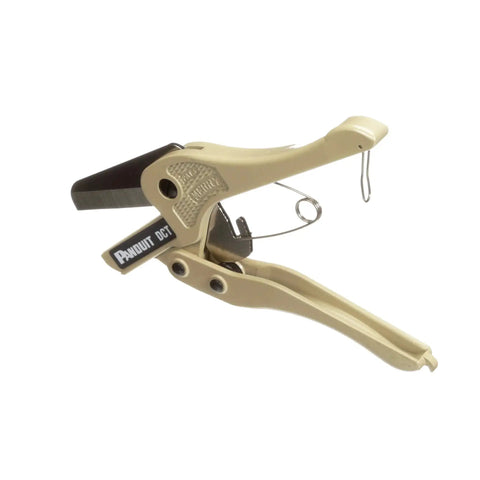 Beefy Heavy Duty Steel Duct Cutter With Smooth Burr Free Cut, handheld tool with improved blade design, shown in open position