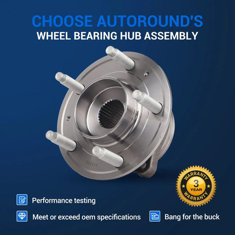 Front And Rear Wheel Bearing Assembly For Chevy Malibu And Buick Vehicles With Five Lug And ABS Fits 2016 To 2021 Malibu LaCrosse