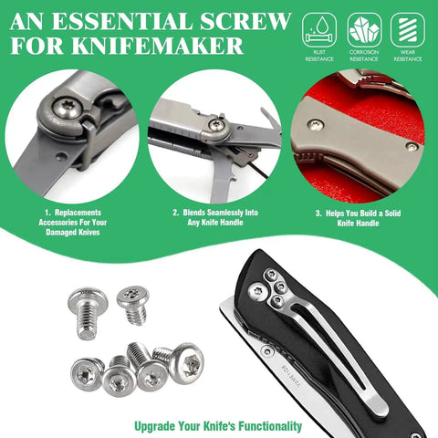 121 Piece 304 Stainless Steel Pocket Blade Knife Handle Screws Assortment Set Including M2 And M2.5 Machine Screws EDC Folding Hilt Fasteners Knifemakers Rivets For DIY Repair Torx Driver Included