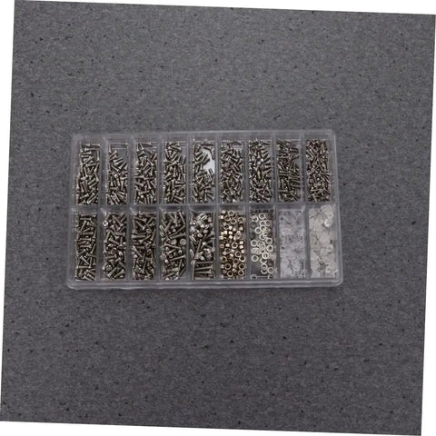 1000 Piece Stainless Steel Miniature Screws Kit For Glasses Phones Watches And Eyewear With Screwdriver And Tweezers Included All In One Assorted Sizes Rust Resistant Easy Install Go To Repair Set in plastic compartment case.