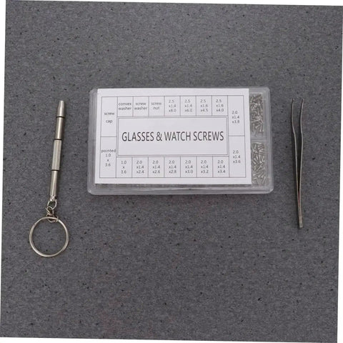 Miniature Screws Kit With 1000 Stainless Steel Screws For Glasses Watch Phone Eyeglass Repair Tool Set Includes Multiple Sizes And Lengths In Clear Box Handy Everyday Home Fixes And Quick Replacement Parts