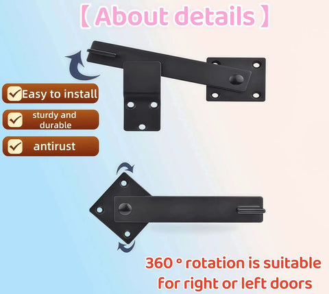 Heavy Duty 6 Inch Barn Door Flip Latch For Sliding Doors And Gates Built To Last All Metal Matte Black Lock Latch with 360° rotation