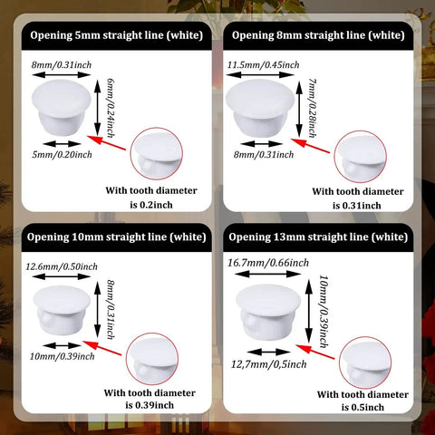 Four Sizes White Plastic Hole Plugs For Cabinet And Furniture Round End Caps For Screw Holes Size Details Chart