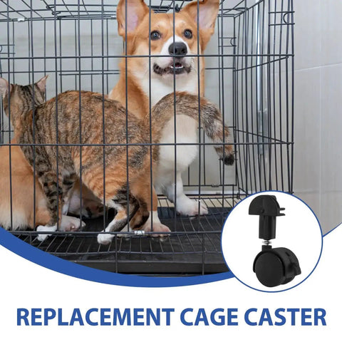 360 Degree Black Caster Wheels For Pet Cages Silent Rotating Casters With Locking Feature Replacement Wheels for pet cage