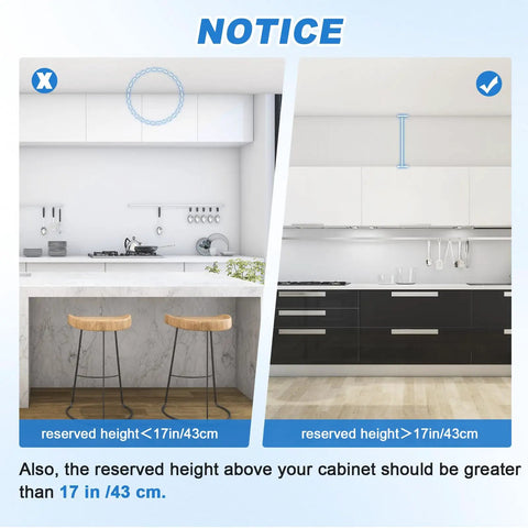 Illustration showing height requirements for installing Hydraulic Lift Cabinet Door Hinge With Vertical Up Motion For 19.69 To 31.49 Inch Cabinets Soft Silent Close Adjustable 22lb Capacity Fits Doors 0.9 Inch Thick Sturdy Durable Build For Kitchen And Vanity YJINGRUI.