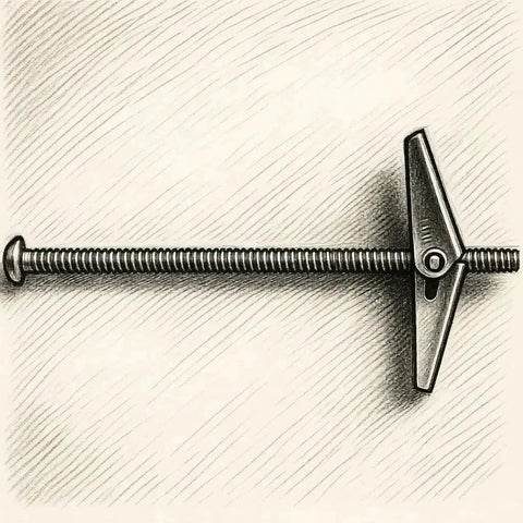Quarter Inch By Three Inch Carbon Steel Toggle Bolt Wing Anchor Pack Of 50 For Hollow Wall Surfaces Ideal For Block And Drywall