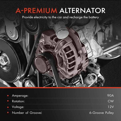 Drop In Replacement Alternator For Mazda 2 2011 2012 2013 2014 1.5L 12V 90A With 6 Groove Pulley Clockwise Rotation Direct Fit Pro Grade A2TG1391 ZJ38100 installed view