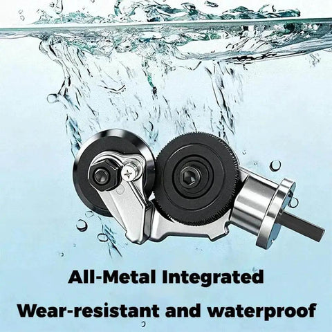 Titanium Drill Nibbler Attachment For Electric Drills Pro Grade Sheet Metal Cutter Tool Kit submerged in water, all-metal design shown.