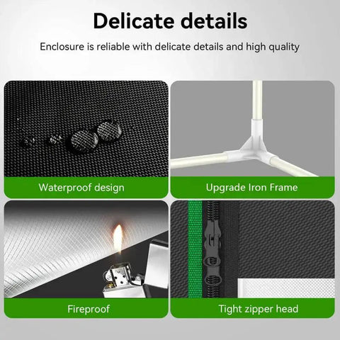 Heavy Duty 3D Printer Enclosure With LED Light Iron Frame And Ventilation Kit For A1 And A1 Mini details with waterproof, fireproof features