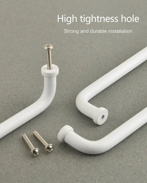 Five Pack White Modern Cabinet Pulls Drawer Handles With Three And Three Quarters Inch Hole Centers 96mm Aluminum Alloy