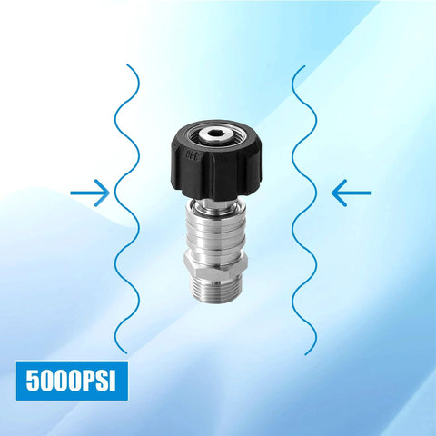 Stainless Steel Pressure Washer Adapter Set M22 To One Quarter Inch Quick Connect Gun To Wand Conversion 14 Mm Fitting 4 Pcs