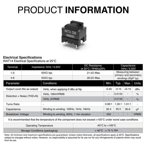 4 Pack Pro Grade Audio Isolation Transformer 600 Ohms To 600 Ohms 1:1 Ratio product specifications and EI Core image