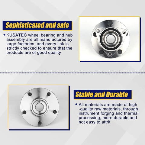 Front Wheel Bearing And Hub Assembly 515006 Replacement For Dodge Ram 1500 1994 To 1999 Front 5 Lug Bolts Without ABS