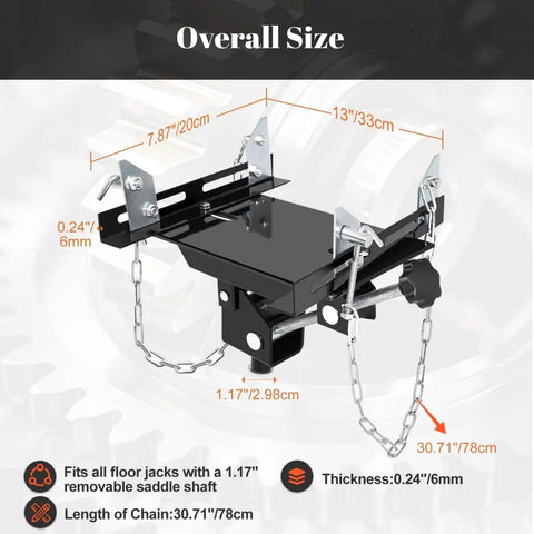 Transmission Jack Adapter For Hydraulic Floor Jacks Converts To 1100Lb Transmission Jack With 1.17 Inch Removable Saddle