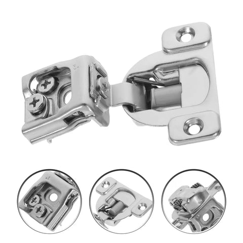 1 Inch Self Closing Cabinet Hinges For Full Overlay Concealed Soft Close Damping With Silent Hydraulic Mechanism, silver