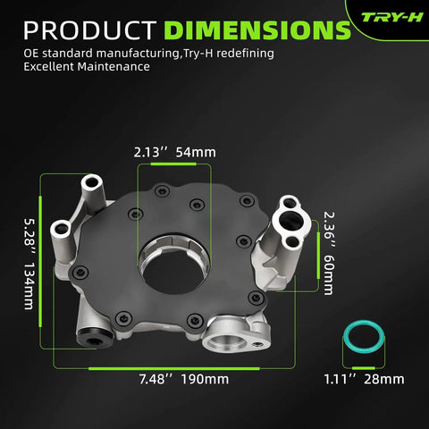Product dimensions of Beefy High Pressure Engine Oil Pump With O Ring 10452 Replacement For Chrysler Dodge Jeep Ram V8 5.7L 6.4L