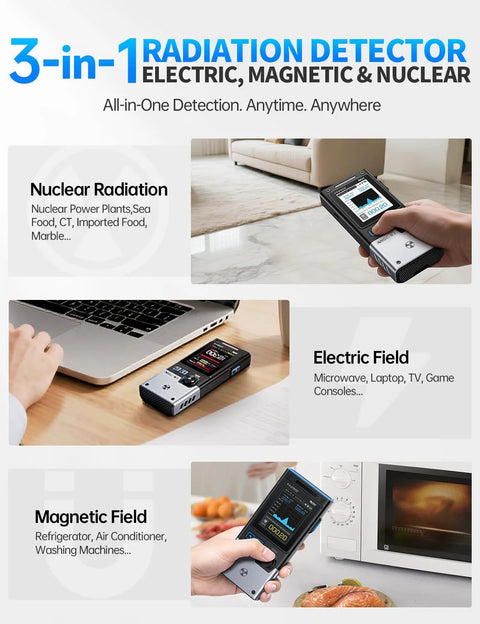 FNRSI GC-03 Geiger counter handheld radiation detector with color screen for NR/EMF/EF monitoring