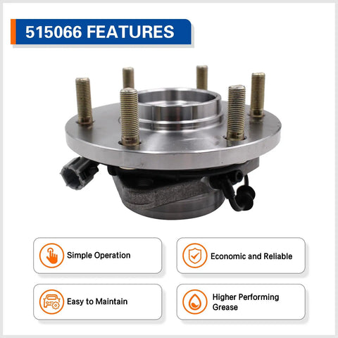 Set Of Two Front Wheel Hub Bearing Assembly 515066 With Abs For Infiniti QX56 2004 2007 Nissan Armada 2005 2007 Pathfinder 2004 Titan 2004 2007 Six Lug Wheels featuring simple operation and high performance