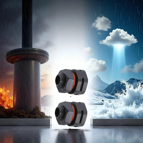 Dual Port IP68 Industrial Breather Vent With M12x1.5 Thread against rugged weather backdrop