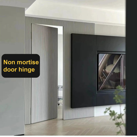 No Mortise 5 Inch Door Hinges Black 304 Stainless Steel With Bearings Heavy Duty 100 Kg Load Capacity shown on interior door