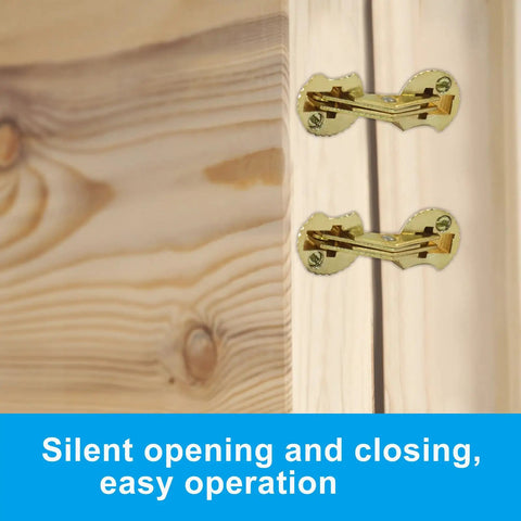 12 Pack 10mm Hidden Brass Barrel Hinges For Jewelry Boxes And DIY Hand Craft, installed in a wooden cabinet with 180 degree opening