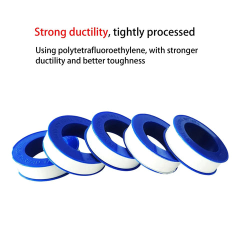 Five Roll Pack Of PTFE Thread Seal Tape One Half Inch Wide Each 520 Inches Long For Water Pipes And Shower Heads White Teflon Plumbers Tape