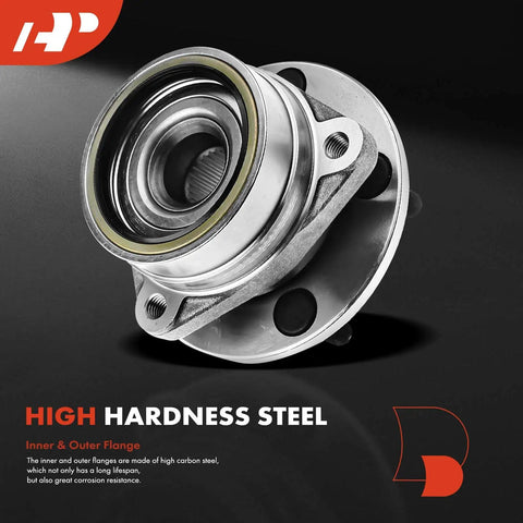 Front Wheel Bearing And Hub Assembly For 5 Lug Jeeps Wrangler Cherokee Comanche Wagoneer 1984 To 1989 4WD Models High Load Capacity Durable Replacement With Smooth Operation And Easy Install, shown from the side highlighting steel construction.