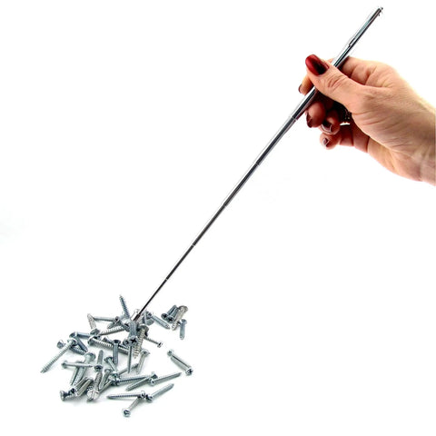 Slim 25 Inch Telescoping Magnetic Grabber With Pocket Clip Durable Neodymium Retrieval Magnet Extendable Wand Tool picking up screws