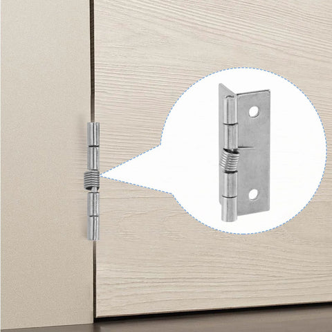 Rannb stainless steel spring self-opening door hinge, 2-inch, installed on cabinet door, pack of 4.