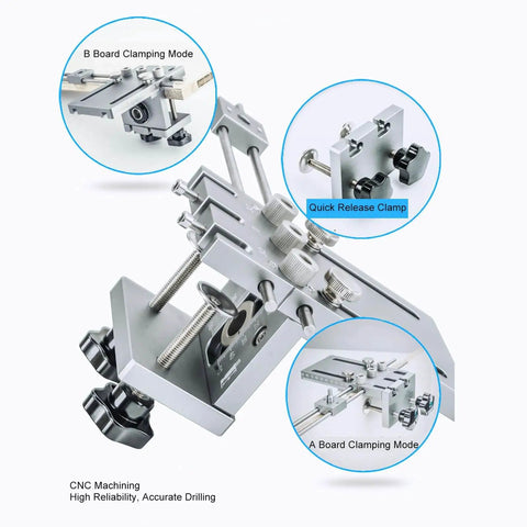 Self Centering Dowel Jig Kit with Quick Release Clamp and Aluminum Drill Guide for woodworking and furniture assembly, 600mm
