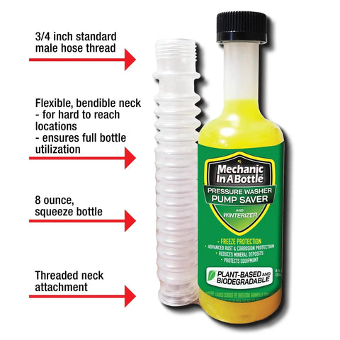 Pressure Washer Pump Saver and Winterizer Plant Based Biodegradable Formula Fights Rust and Corrosion Reduces Mineral Deposits