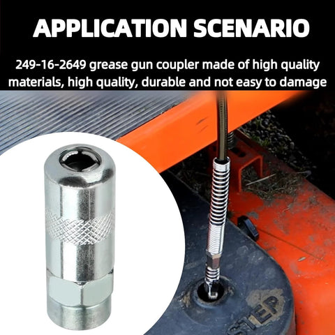 4-pack Milwaukee grease gun coupler tips, metal replacement zerk tips for M18/M12 cordless guns; fits 2448-20, 2449-20, 2450-20