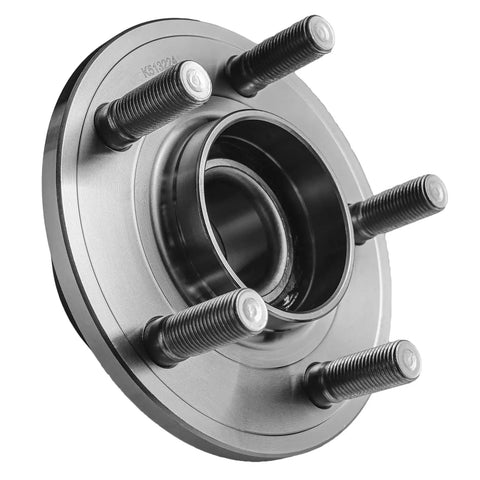 Close-up of a front hub from the Beefed Up Front And Rear Wheel Hub Bearings Assembly Replacement Kit Includes Two Front Hubs And Four Rear Hubs For Chrysler 300 2005 2009 Dodge Charger 2006 2009 And Dodge Magnum 2005 2008 5 Lug.