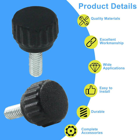 24 Pack M4 Knurled Thumb Screws 10 Mm Black Carbon Steel With Knurled Handles for No Fuss Grab and Go Monitor Mounting