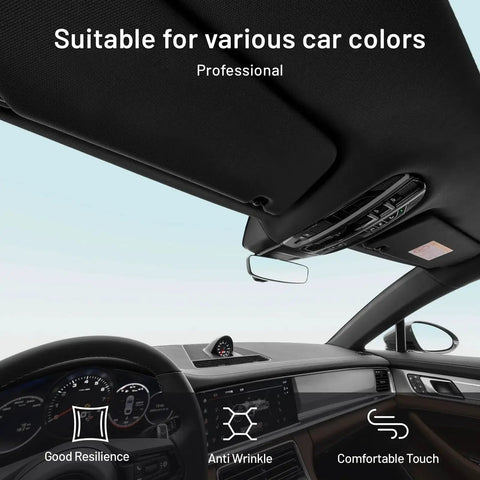 97 Inch Black Headliner Fabric With Foam Backing Mesh Type Tube Packaging installed in car interior