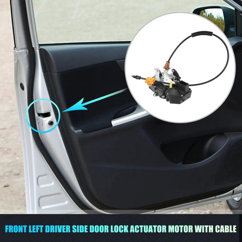 Replacement Front Left Driver Side Power Door Lock Actuator Motor With Cable For Chevy Silverado 1500 2500 3500 2010 To 2013 And GMC Sierra Suburban 2010 To 2014 Door Latch Actuator OE Number 22862026 installed in vehicle door