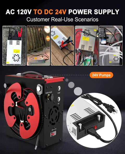 24V 360W DC Power Supply Universal 110V AC to DC 24V 15A Converter with aluminum alloy shell for various applications