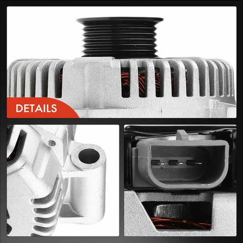 Close-up view of a 130 Amp 12V Alternator For Ford Explorer 2002 2004 Explorer Sport Trac 2001 2004 Mercury Mountaineer 2004
