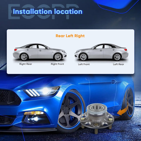 Installation diagram for Rear Wheel Hub and Bearing Assembly 512188 Replacement for Acura TL 2004 to 2008 and Honda Accord 2003 to 2007