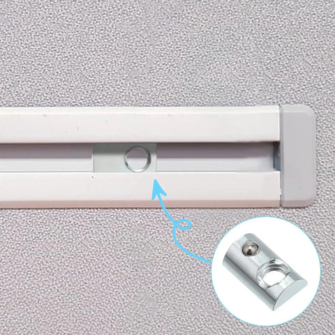 20 Pack 1/4-20 T Slot Nuts With Ball Spring Roll In Steel shown in 10 series aluminum extrusion profile.