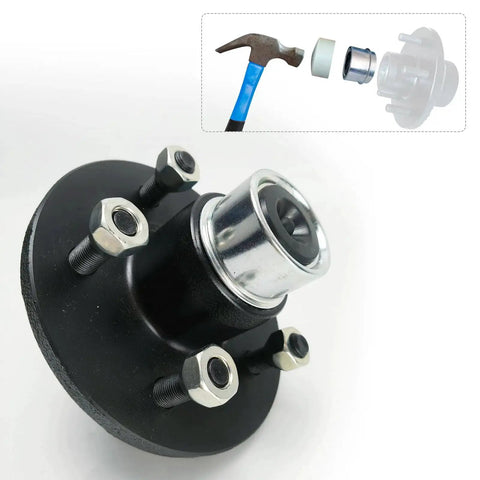 1.98 Inch Trailer Hub Caps 4 Pack With Rubber Plugs And Installation Tool Snug Fit Rust Resistant Bearing Dust Caps For 2000 3500 Lb Axles Protects Trailer Hubs From Dirt And Moisture