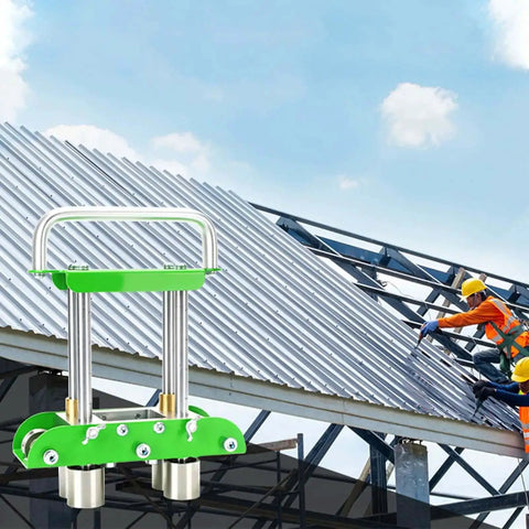 Roofers using Edge Roller Metal Roofing Bending Tool for Steel Aluminum Copper Panels 0 to 90 Degree Bender with 8 Inch Shears