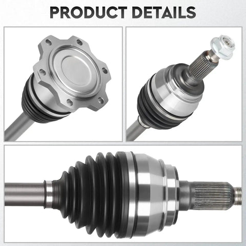 CV Axle Shaft Assembly Front Left And Right For Cadillac Escalade Chevy Silverado 1500 Tahoe Suburban GMC Sierra Yukon 2007-2020 4x4 Models Driver And Passenger Sides Replacement, detailed components view