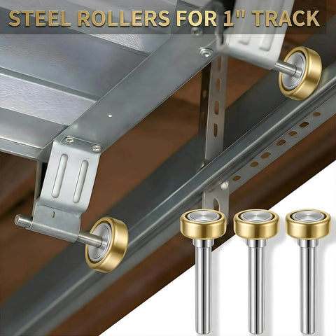 Heavy Duty Truck Trailer Door Rollers 2 Pack With 1 Inch Steel Wheels For Box Trucks And Trailers Replacement Hardware For Commercial Vehicle Doors 7/16 Inch Diameter By 2-3/4 Inch Rod Built Tough installed view