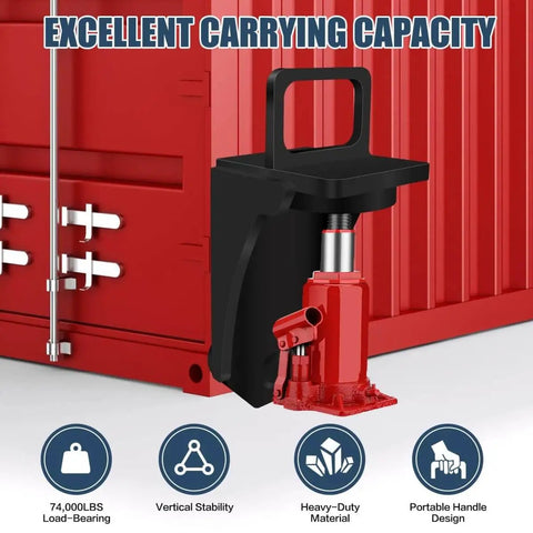 Beefy, Heavy Duty Shipping Container Jack Lug Kit With U Shaped Handle, Bottle Jack Accessories, Built From High Carbon Steel